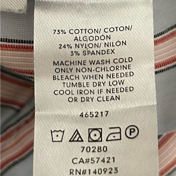 LOFT Light Blue Pink Striped Cotton Blend Ruffle Shorts Size 4 - Picture 7 of 9